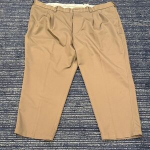 Oak Hill Pleated Microfiber Waist Relaxer Khaki Dress Pant